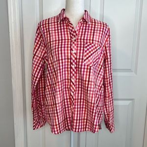Vineyard Vines Red Pink Gingham Button Up Shirt Cotton Cashmere Valentine's Day